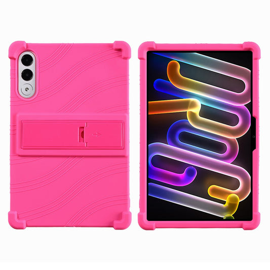 For Lenovo Xiaoxin Pad Pro GT Case Adjustable Kickstand Silicone Tablet Protective Cover - Rose