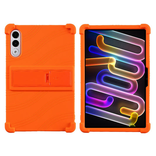 For Lenovo Xiaoxin Pad Pro GT Case Adjustable Kickstand Silicone Tablet Protective Cover - Orange