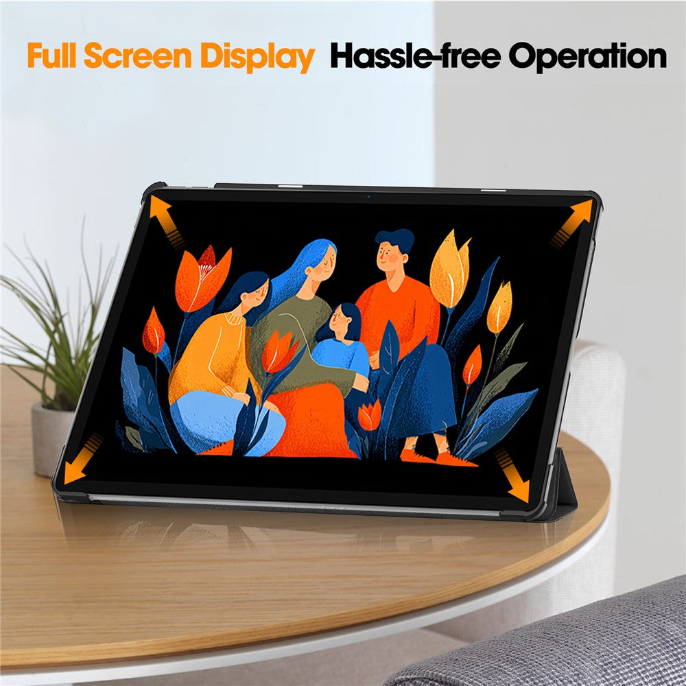 For Lenovo Xiaoxin Pad 2025 12.1 inch Case Anti-Drop Leather Stand Tablet Cover - Black