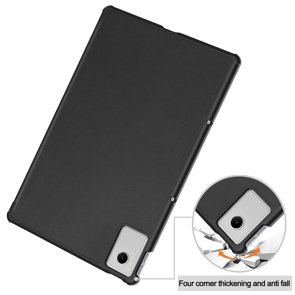 For Lenovo Xiaoxin Pad 2025 12.1 inch Case Anti-Drop Leather Stand Tablet Cover - Black