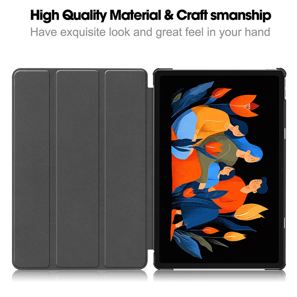 For Lenovo Xiaoxin Pad 2025 12.1 inch Case Anti-Drop Leather Stand Tablet Cover - Grey