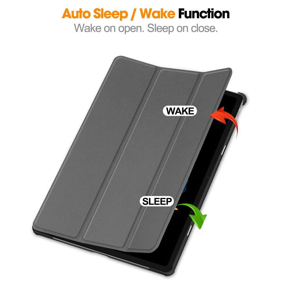For Lenovo Xiaoxin Pad 2025 12.1 inch Case Anti-Drop Leather Stand Tablet Cover - Grey