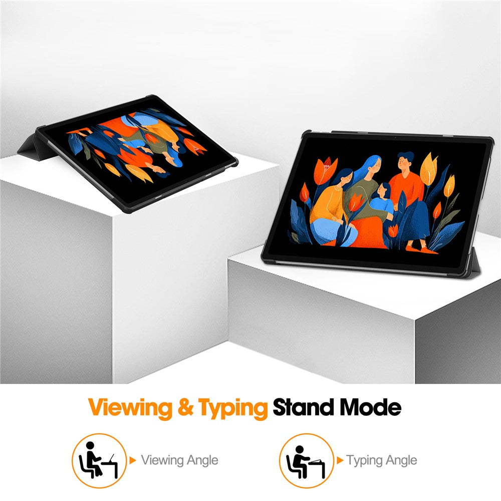 For Lenovo Xiaoxin Pad 2025 12.1 inch Case Anti-Drop Leather Stand Tablet Cover - Grey