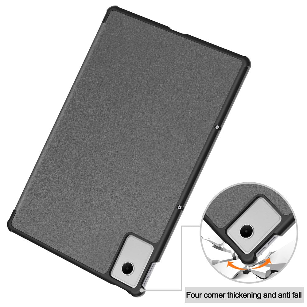 For Lenovo Xiaoxin Pad 2025 12.1 inch Case Anti-Drop Leather Stand Tablet Cover - Grey