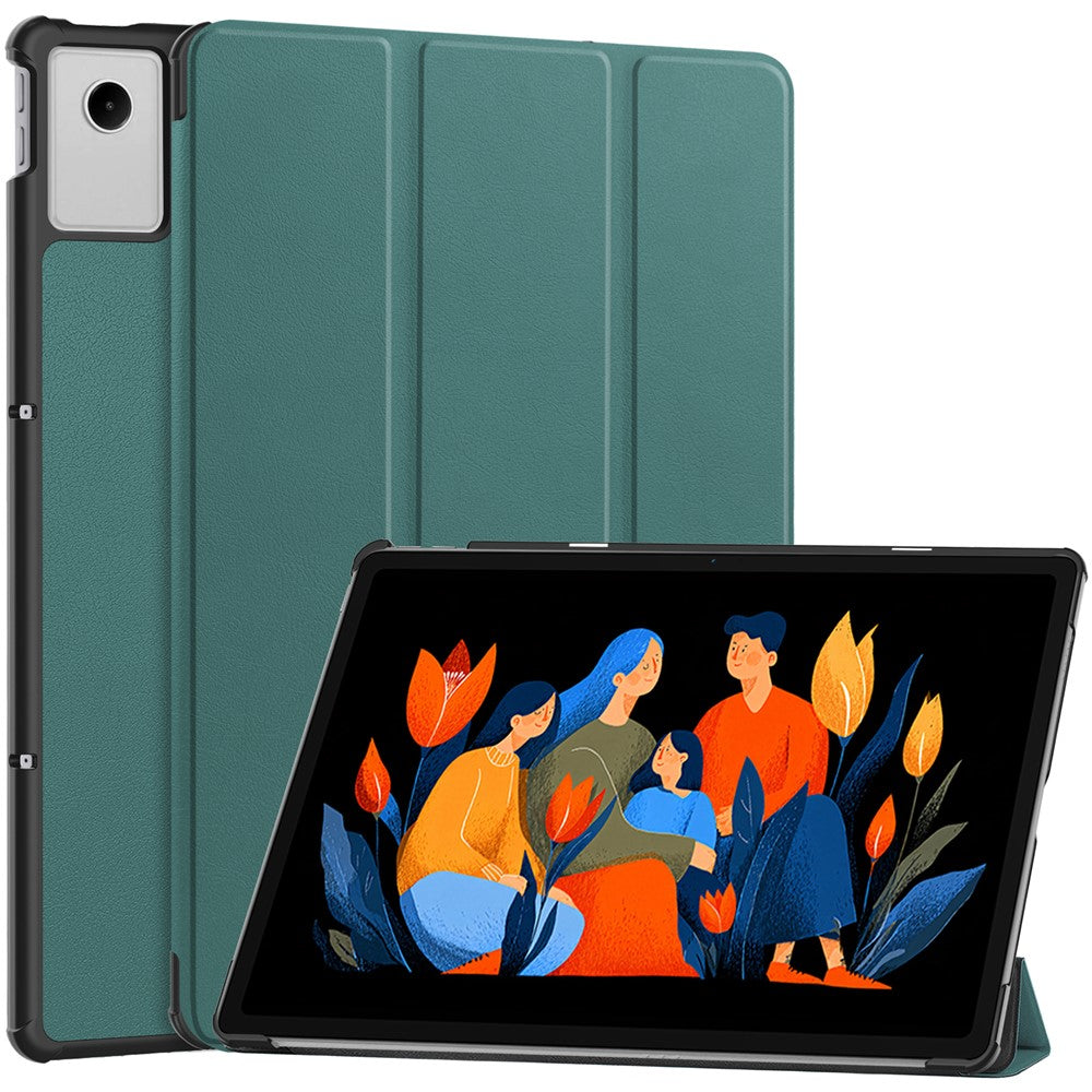 For Lenovo Xiaoxin Pad 2025 12.1 inch Case Anti-Drop Leather Stand Tablet Cover - Blackish Green