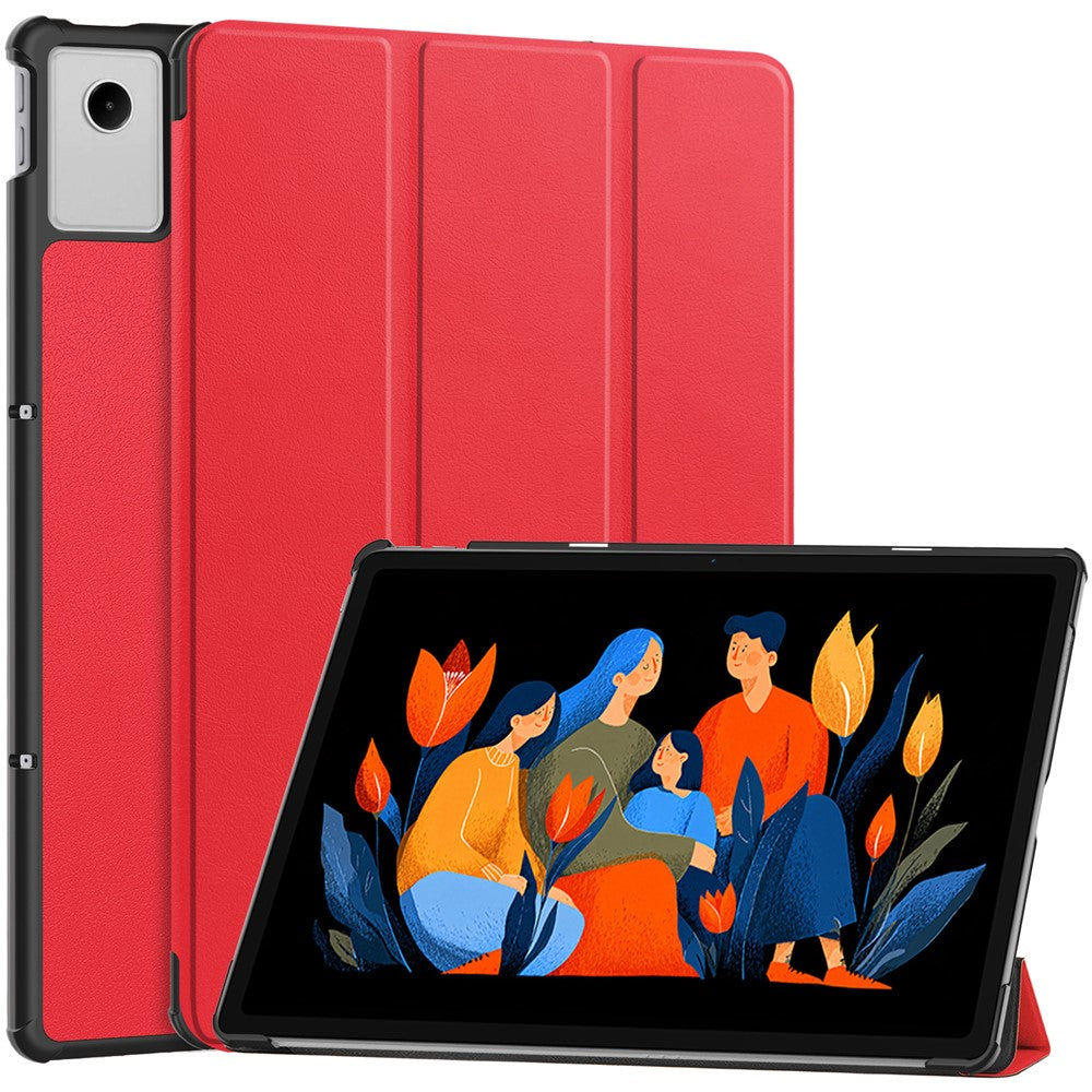For Lenovo Xiaoxin Pad 2025 12.1 inch Case Anti-Drop Leather Stand Tablet Cover - Red
