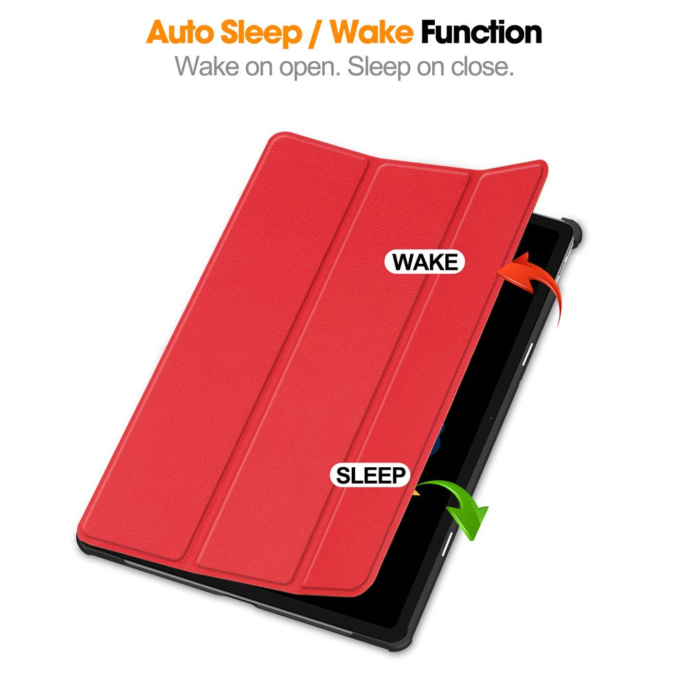 For Lenovo Xiaoxin Pad 2025 12.1 inch Case Anti-Drop Leather Stand Tablet Cover - Red
