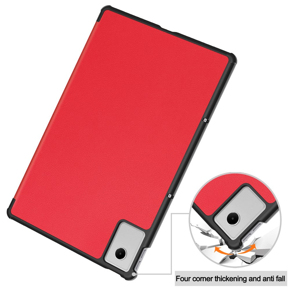 For Lenovo Xiaoxin Pad 2025 12.1 inch Case Anti-Drop Leather Stand Tablet Cover - Red