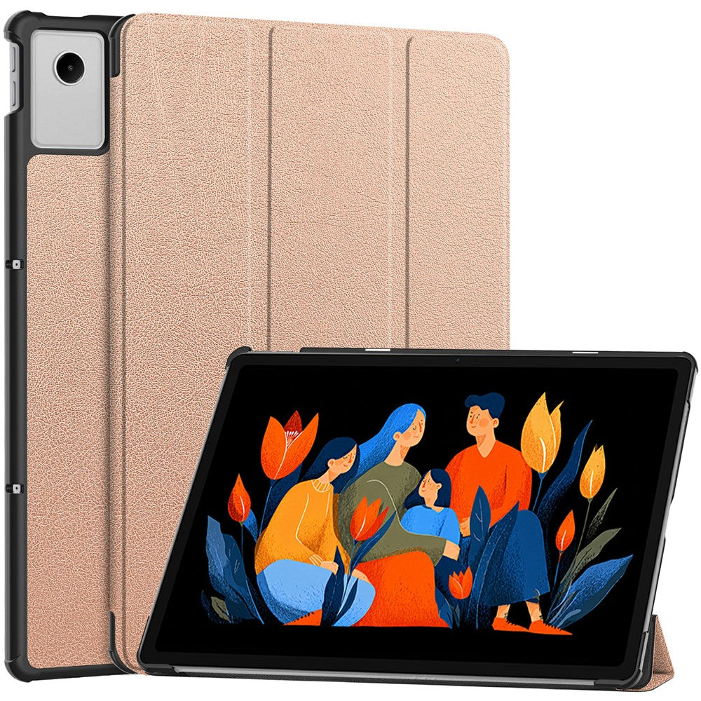 For Lenovo Xiaoxin Pad 2025 12.1 inch Case Anti-Drop Leather Stand Tablet Cover - Rose Gold