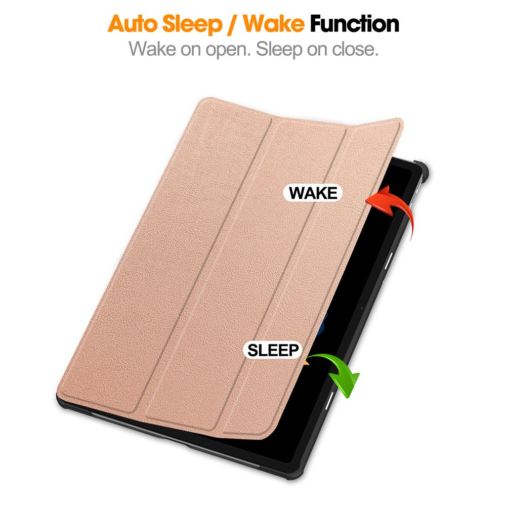 For Lenovo Xiaoxin Pad 2025 12.1 inch Case Anti-Drop Leather Stand Tablet Cover - Rose Gold