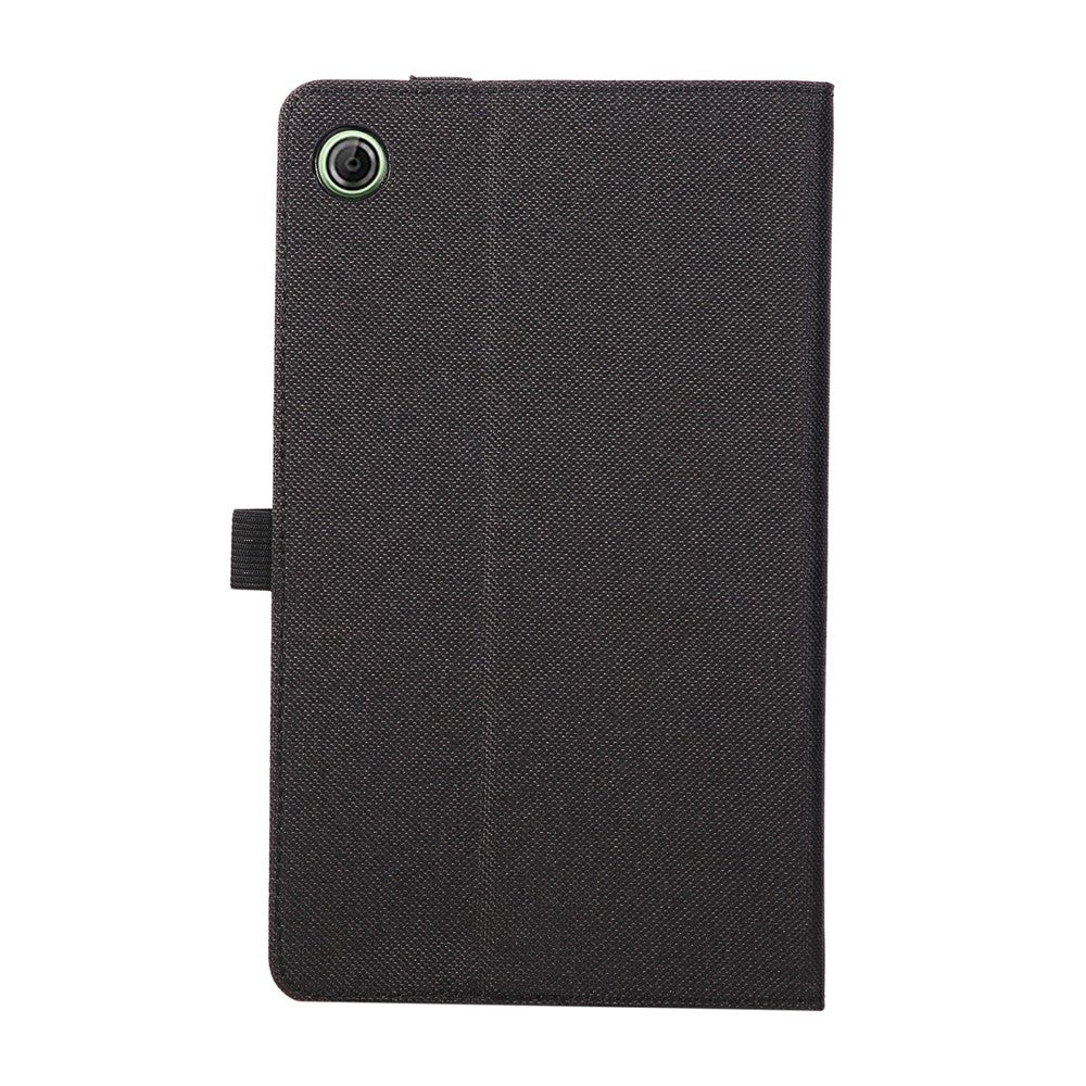 For Lenovo Tab K9 / Tab One Case with Stand Card Holder Cloth Texture Leather Tablet Cover - Black