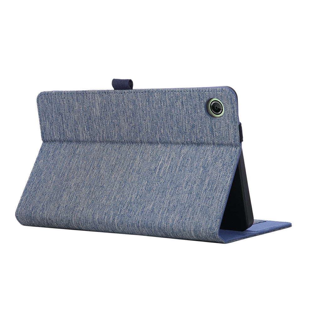 For Lenovo Tab K9 / Tab One Case with Stand Card Holder Cloth Texture Leather Tablet Cover - Blue