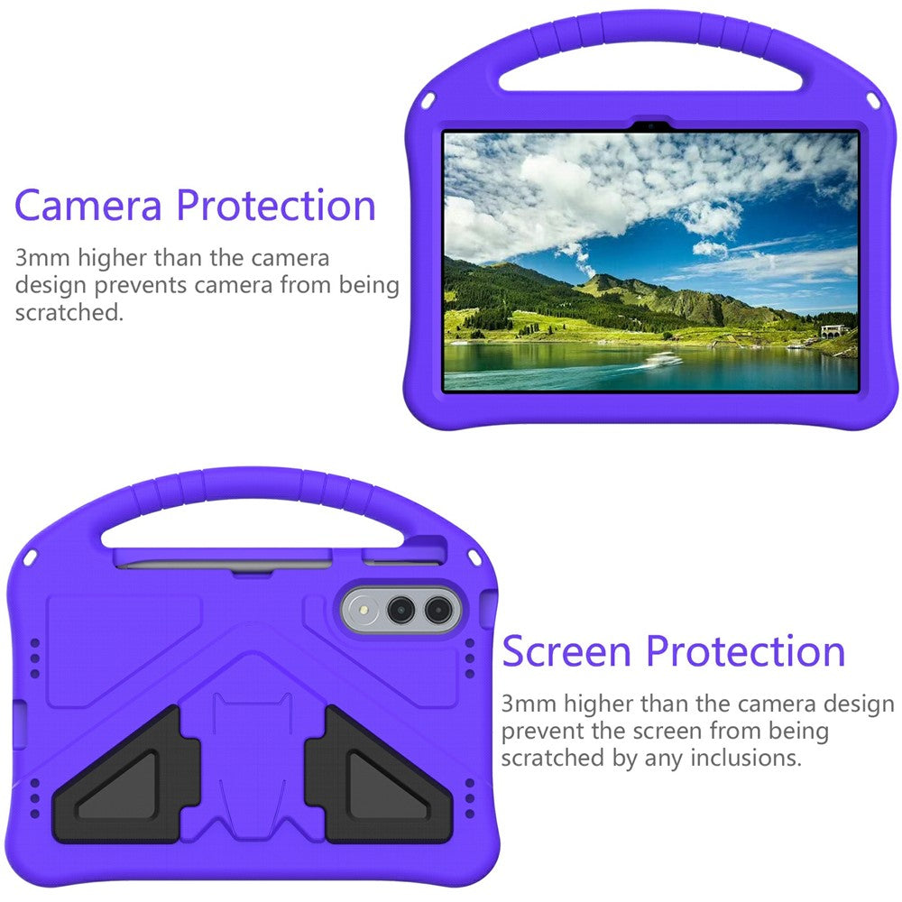 For Lenovo Xiaoxin Pad Pro GT Case EVA Tablet Cover with Handle Kickstand Children Friendly - Purple