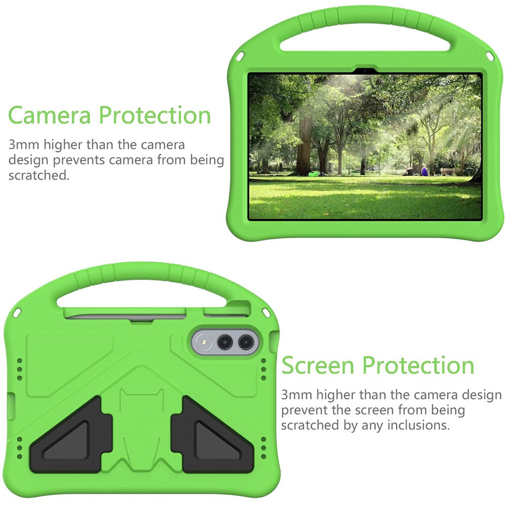 For Lenovo Xiaoxin Pad Pro GT Case EVA Tablet Cover with Handle Kickstand Children Friendly - Green