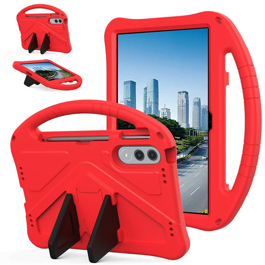For Lenovo Xiaoxin Pad Pro GT Case EVA Tablet Cover with Handle Kickstand Children Friendly - Red