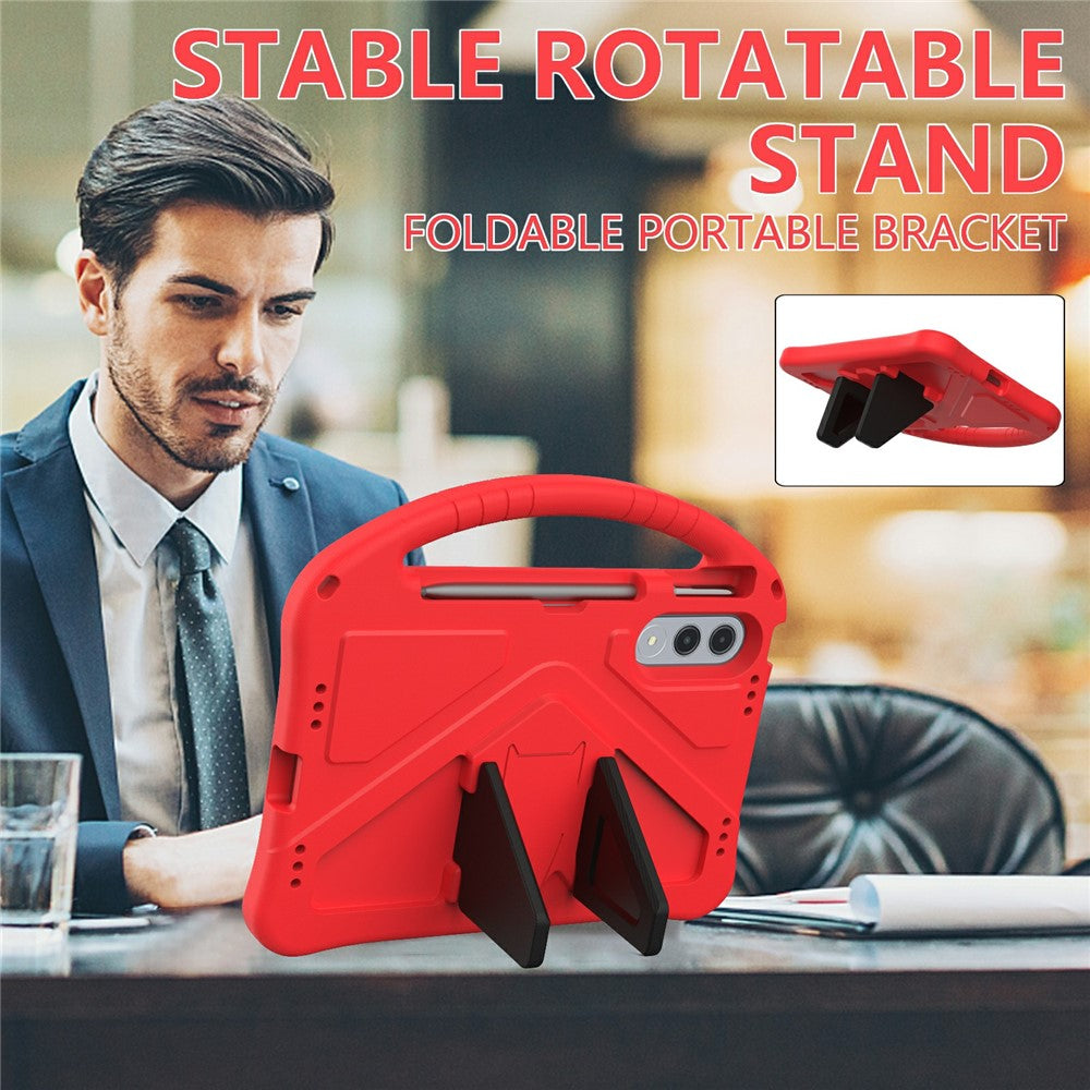 For Lenovo Xiaoxin Pad Pro GT Case EVA Tablet Cover with Handle Kickstand Children Friendly - Red