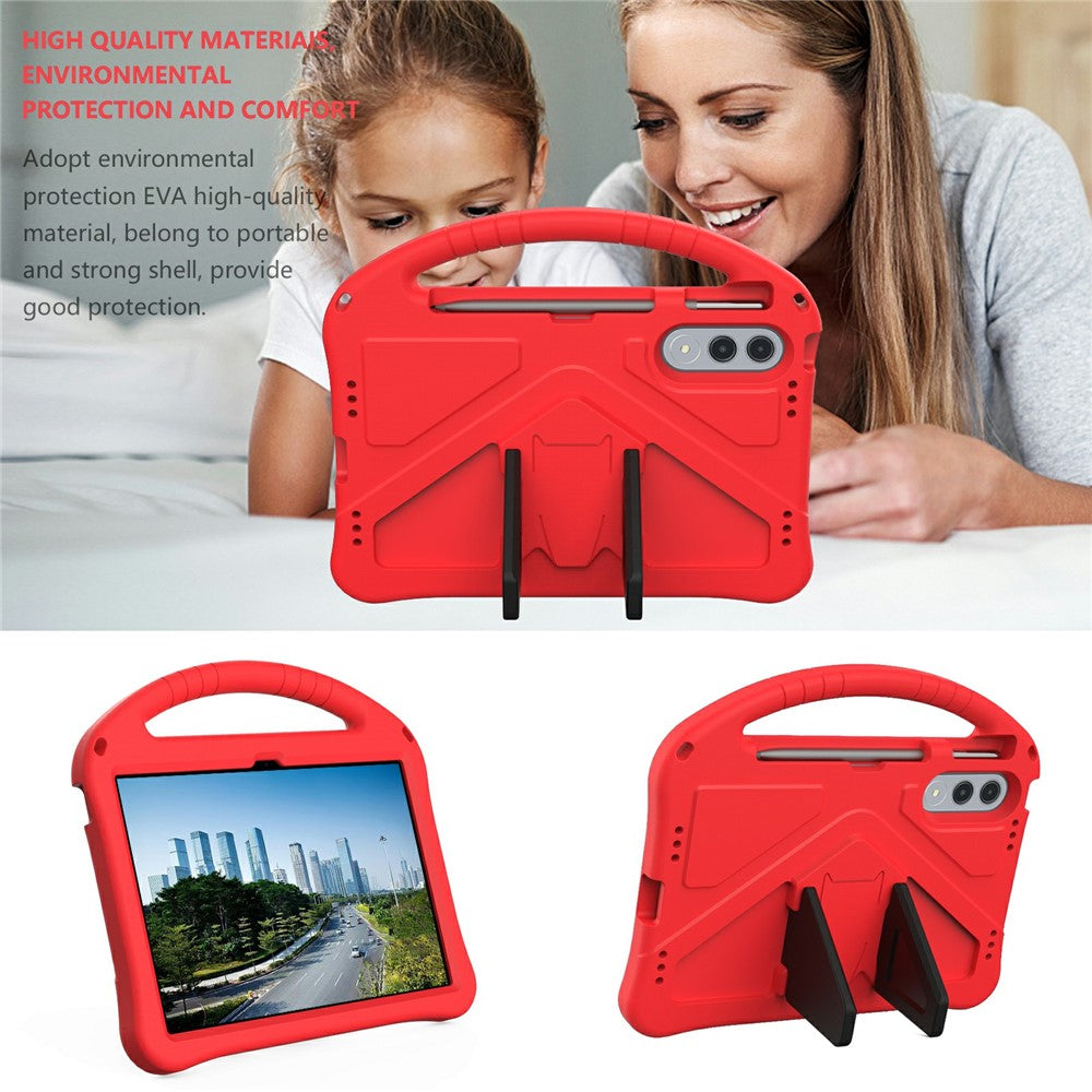For Lenovo Xiaoxin Pad Pro GT Case EVA Tablet Cover with Handle Kickstand Children Friendly - Red