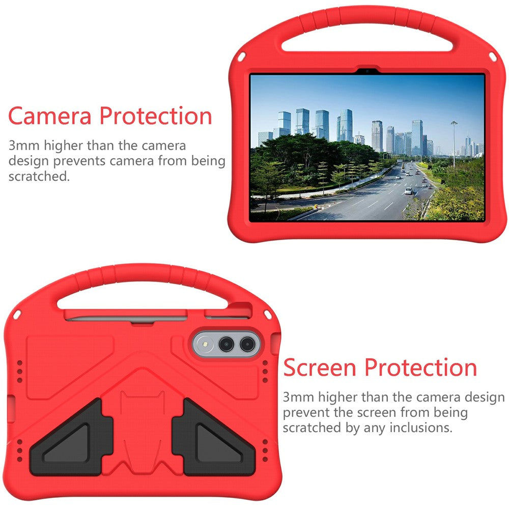 For Lenovo Xiaoxin Pad Pro GT Case EVA Tablet Cover with Handle Kickstand Children Friendly - Red