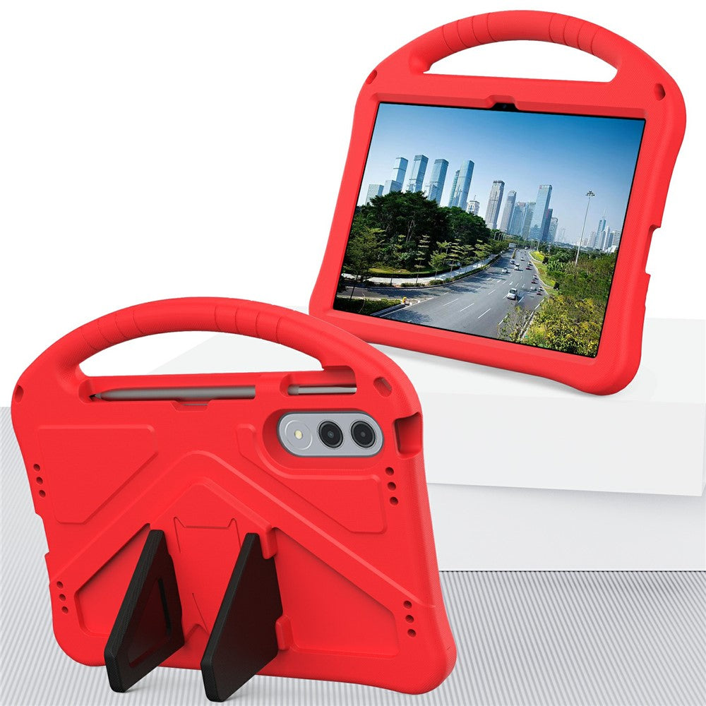 For Lenovo Xiaoxin Pad Pro GT Case EVA Tablet Cover with Handle Kickstand Children Friendly - Red