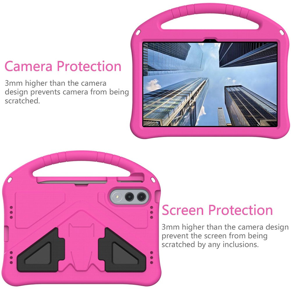 For Lenovo Xiaoxin Pad Pro GT Case EVA Tablet Cover with Handle Kickstand Children Friendly - Rose