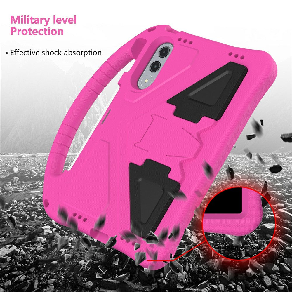 For Lenovo Xiaoxin Pad Pro GT Case EVA Tablet Cover with Handle Kickstand Children Friendly - Rose