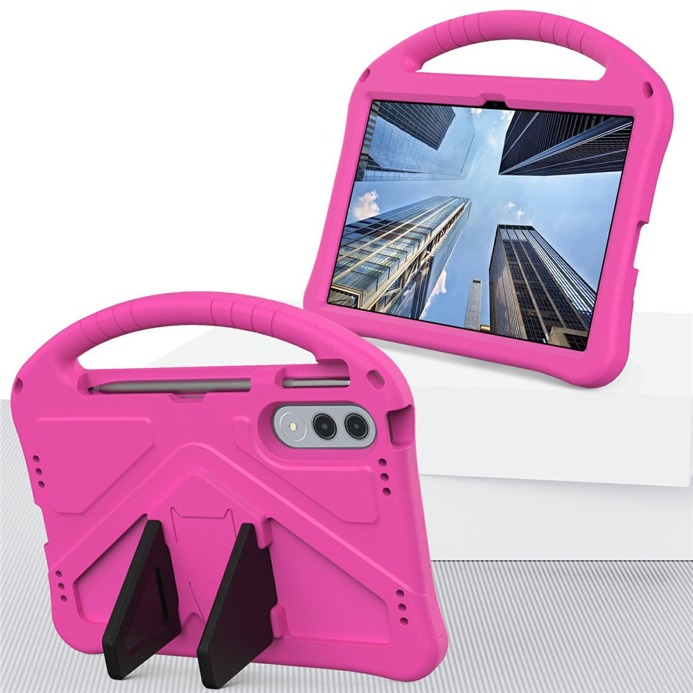 For Lenovo Xiaoxin Pad Pro GT Case EVA Tablet Cover with Handle Kickstand Children Friendly - Rose
