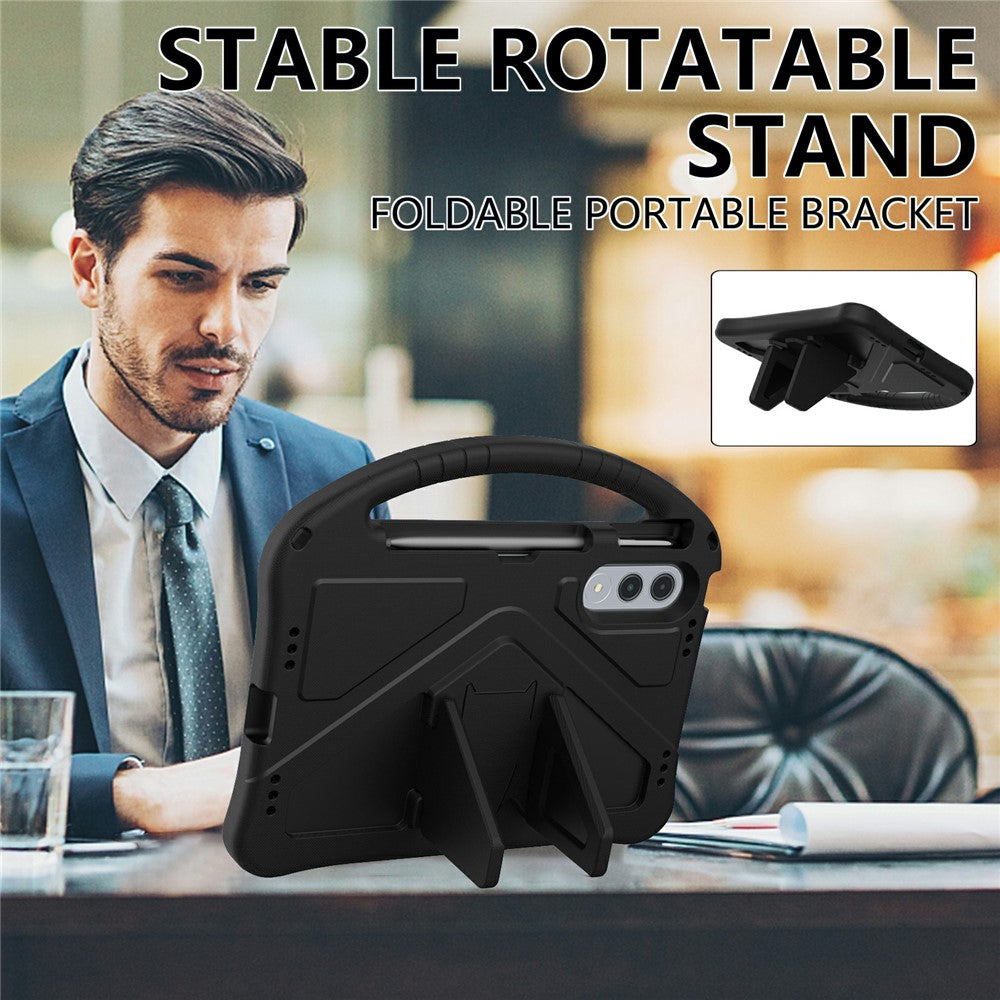 For Lenovo Xiaoxin Pad Pro GT Case EVA Tablet Cover with Handle Kickstand Children Friendly - Black