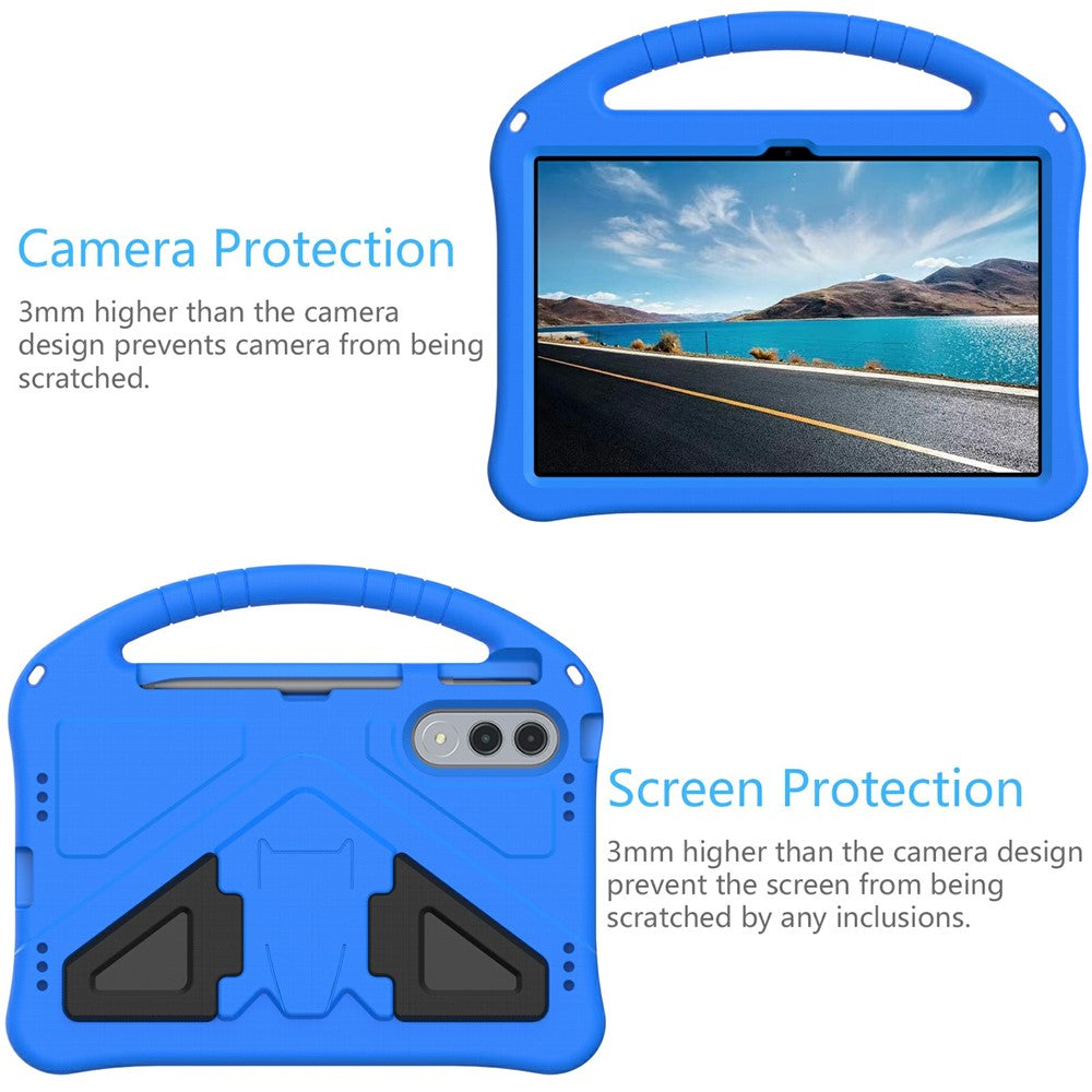 For Lenovo Xiaoxin Pad Pro GT Case EVA Tablet Cover with Handle Kickstand Children Friendly - Blue