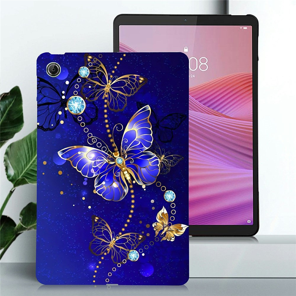 For Lenovo Tab K9 TPU Case Pattern Printing Slim Tablet Protective Cover - Blue Butterfly