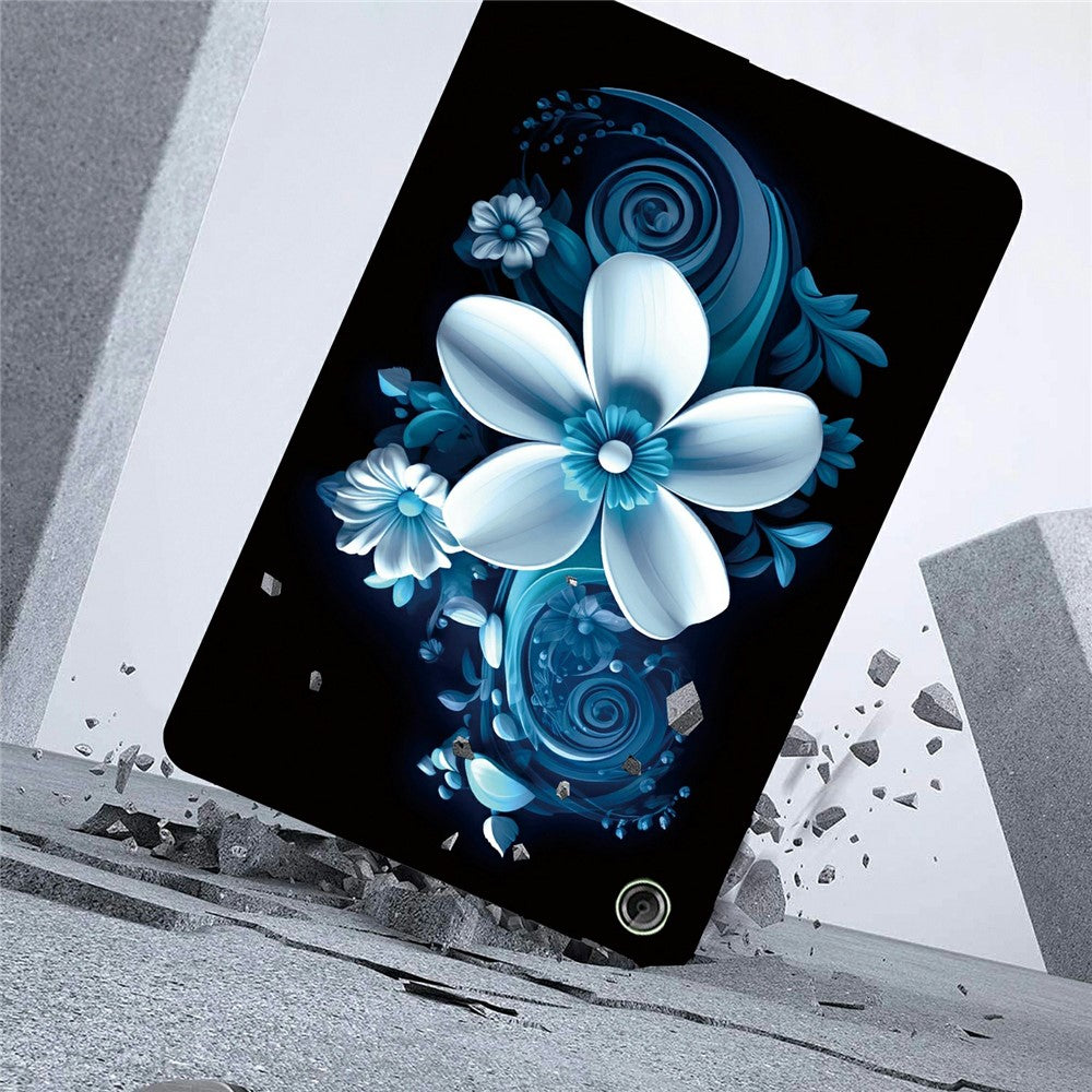 For Lenovo Tab K9 Case Pattern Printing Slim Soft TPU Tablet Cover - Black Orchid