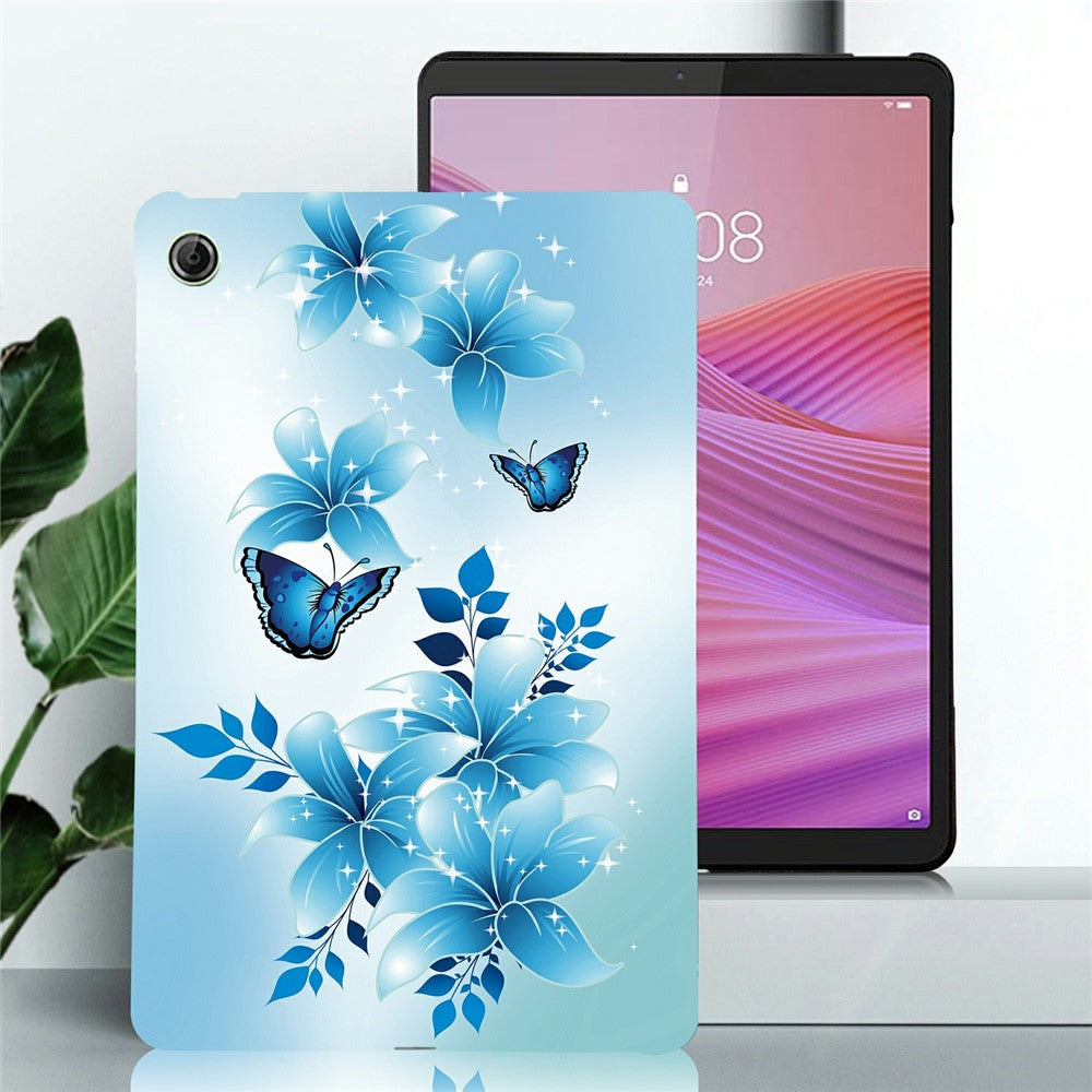 For Lenovo Tab K9 Case Pattern Printing Slim Soft TPU Tablet Cover - Blue Butterfly