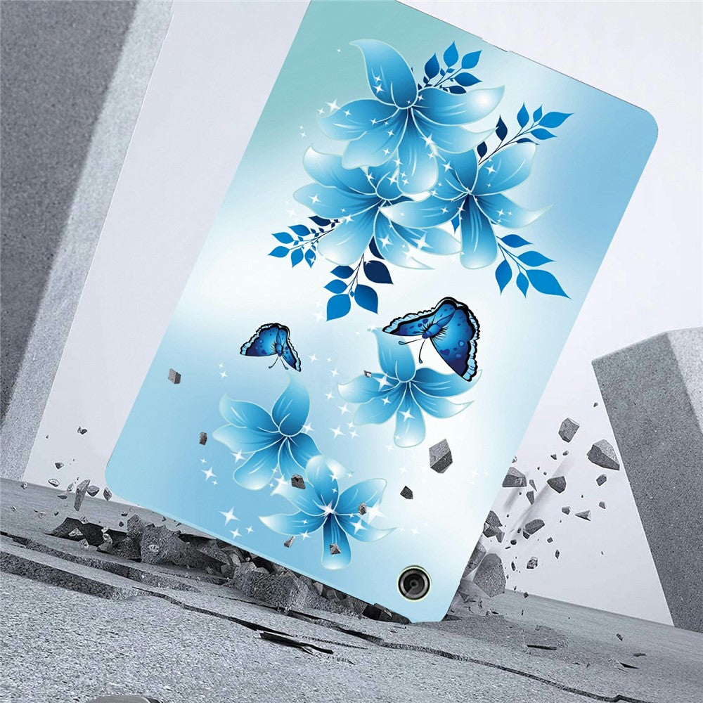 For Lenovo Tab K9 Case Pattern Printing Slim Soft TPU Tablet Cover - Blue Butterfly