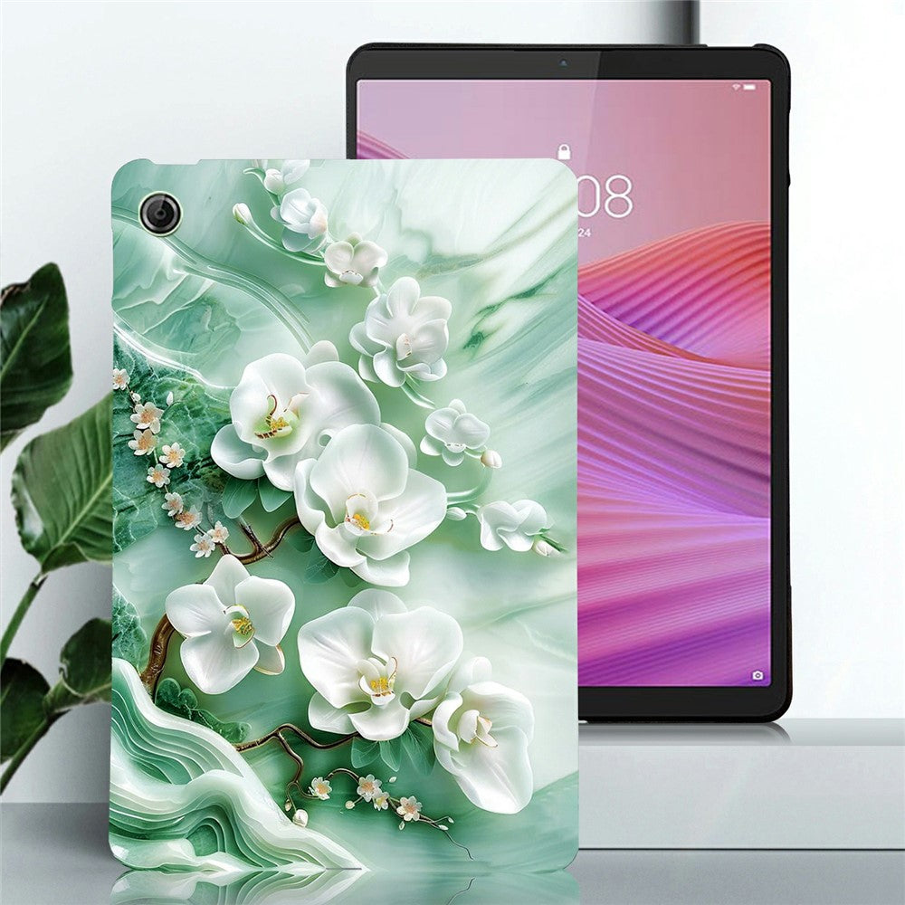 For Lenovo Tab K9 Case Pattern Printing Slim Soft TPU Tablet Cover - Jade Flower