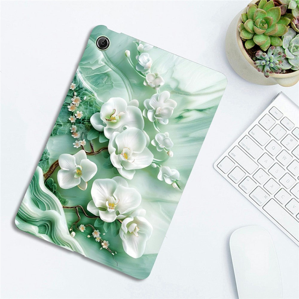 For Lenovo Tab K9 Case Pattern Printing Slim Soft TPU Tablet Cover - Jade Flower