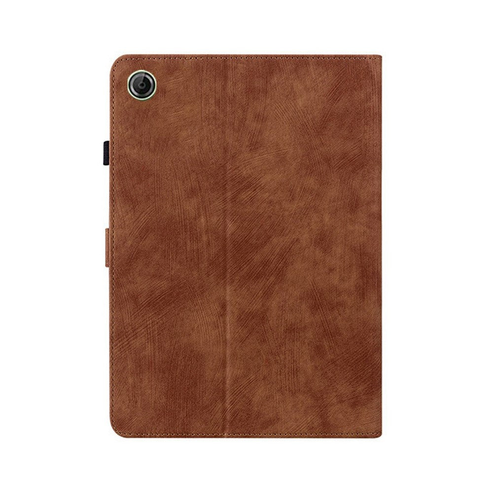 For Lenovo Tab K9 Case Tiger Imprint Anti-Scratch PU Leather Tablet Cover - Brown