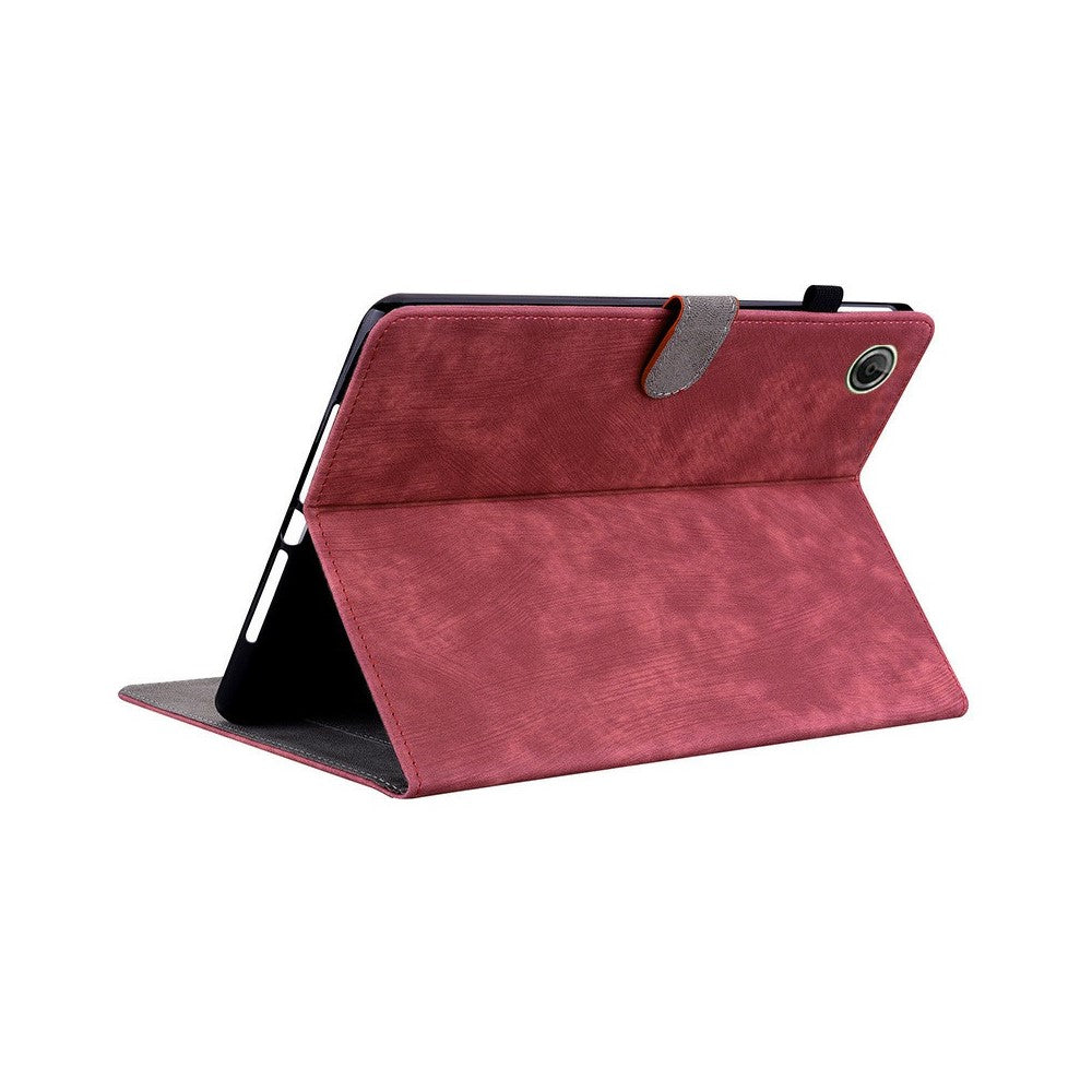 For Lenovo Tab K9 Case Tiger Imprint Anti-Scratch PU Leather Tablet Cover - Red