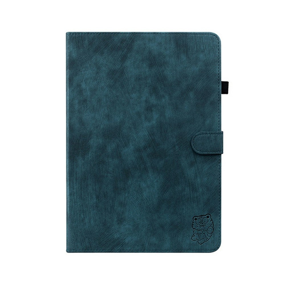For Lenovo Tab K9 Case Tiger Imprint Anti-Scratch PU Leather Tablet Cover - Blue