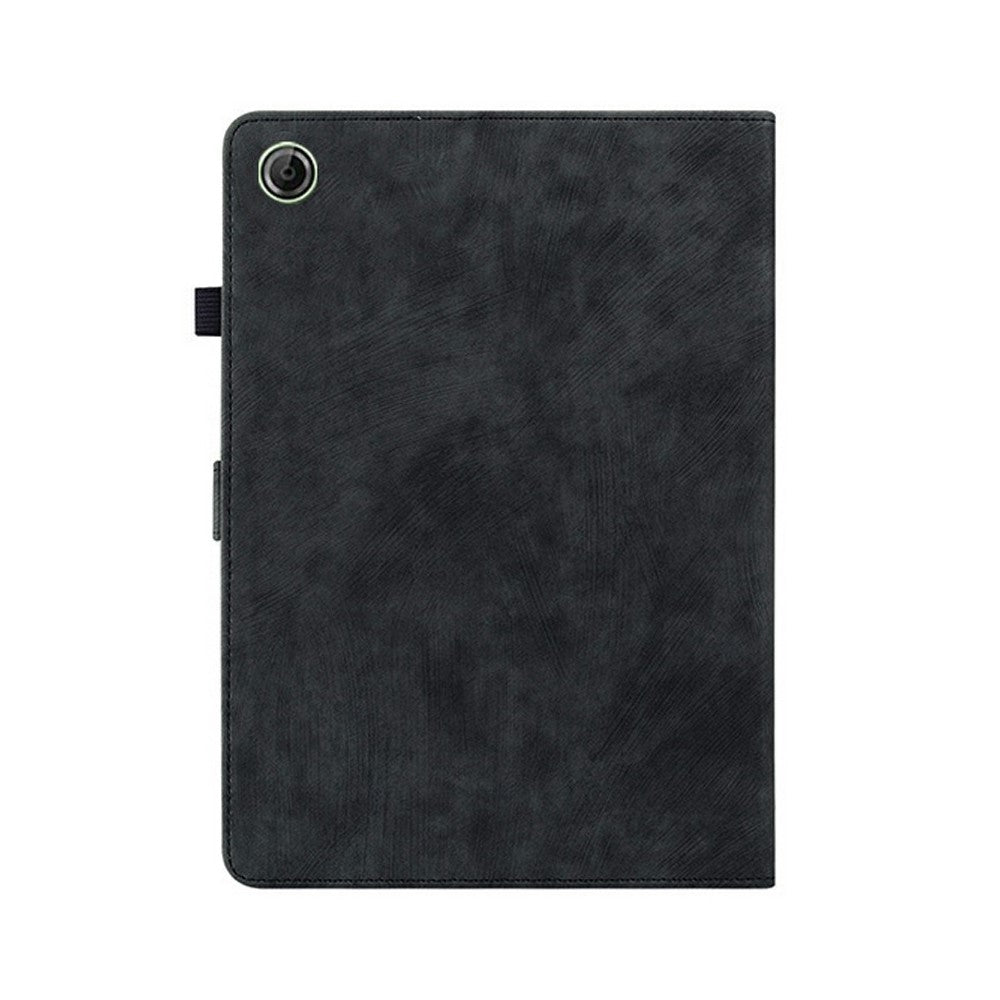 For Lenovo Tab K9 Case Tiger Imprint Anti-Scratch PU Leather Tablet Cover - Black