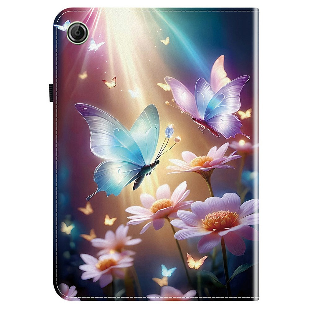 For Lenovo Tab K9 Leather Case Pattern Printed Stand Tablet Cover with Card Slots - Butterfly Floral