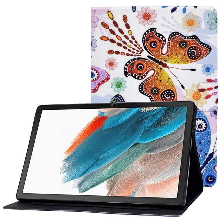 For Samsung Galaxy Tab A8 10.5 (2021) SM-X200 / X205 / Tab A8 10.5 (2022) Anti-drop Magnetic Pattern Printing Cover Folio Flip Auto Wake / Sleep PU Leather Stand Case with Card Slots - Big Butterfly