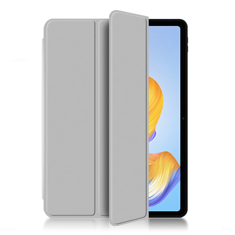 For Honor Pad 8 Protective Cover TPU+PU Leather Anti-Drop Case Shockproof Skin-Touch Tablet Case with Three-fold Stand - Grey