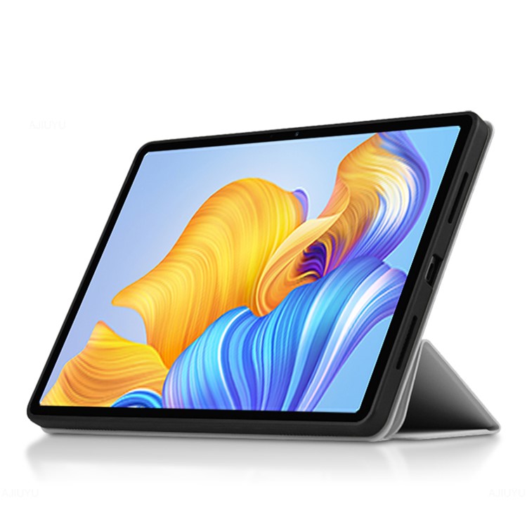 For Honor Pad 8 Protective Cover TPU+PU Leather Anti-Drop Case Shockproof Skin-Touch Tablet Case with Three-fold Stand - Grey