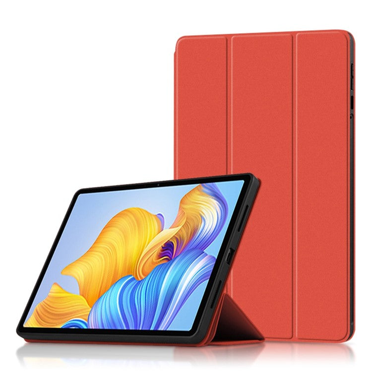 For Honor Pad 8 Protective Cover TPU+PU Leather Anti-Drop Case Shockproof Skin-Touch Tablet Case with Three-fold Stand - Orange