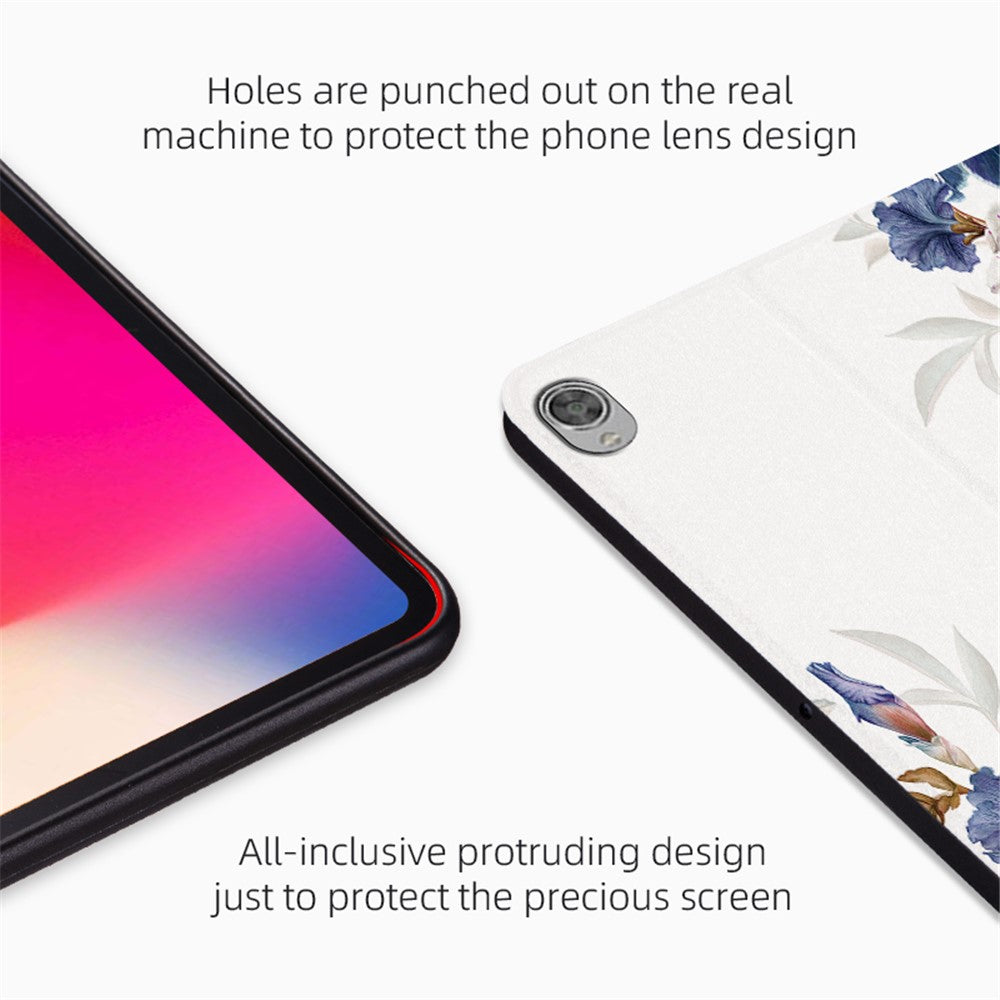 For Lenovo Tab M10 TB-X605F / X505 10.1-inch Well-protected Flower Pattern Printed Tablet Case Leather + TPU Anti-drop Folio Flip Cover with Stand - Glamorous Peony