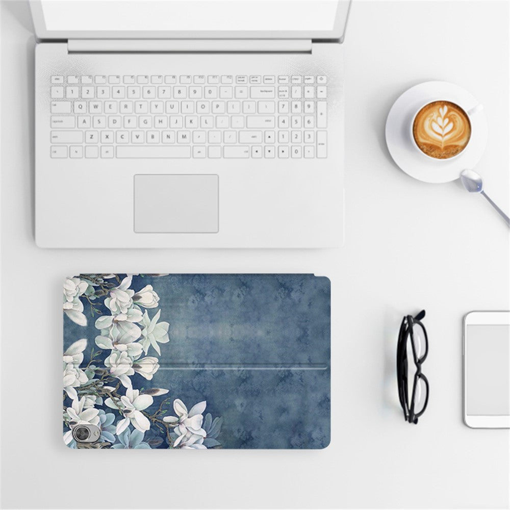 For Lenovo Tab M10 TB-X605F / X505 10.1-inch Well-protected Flower Pattern Printed Tablet Case Leather + TPU Anti-drop Folio Flip Cover with Stand - Glamorous Peony