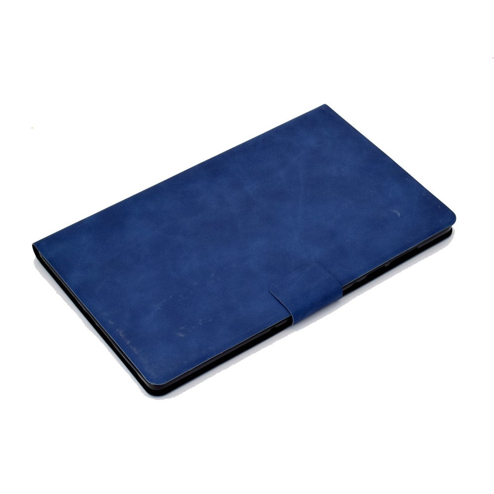 For Lenovo Tab M10 HD Gen 2 X306X Folio Flip Anti-scratch Calf Textured Leather Tablet Case Card Holder Stand Feature Magnetic Protector - Blue
