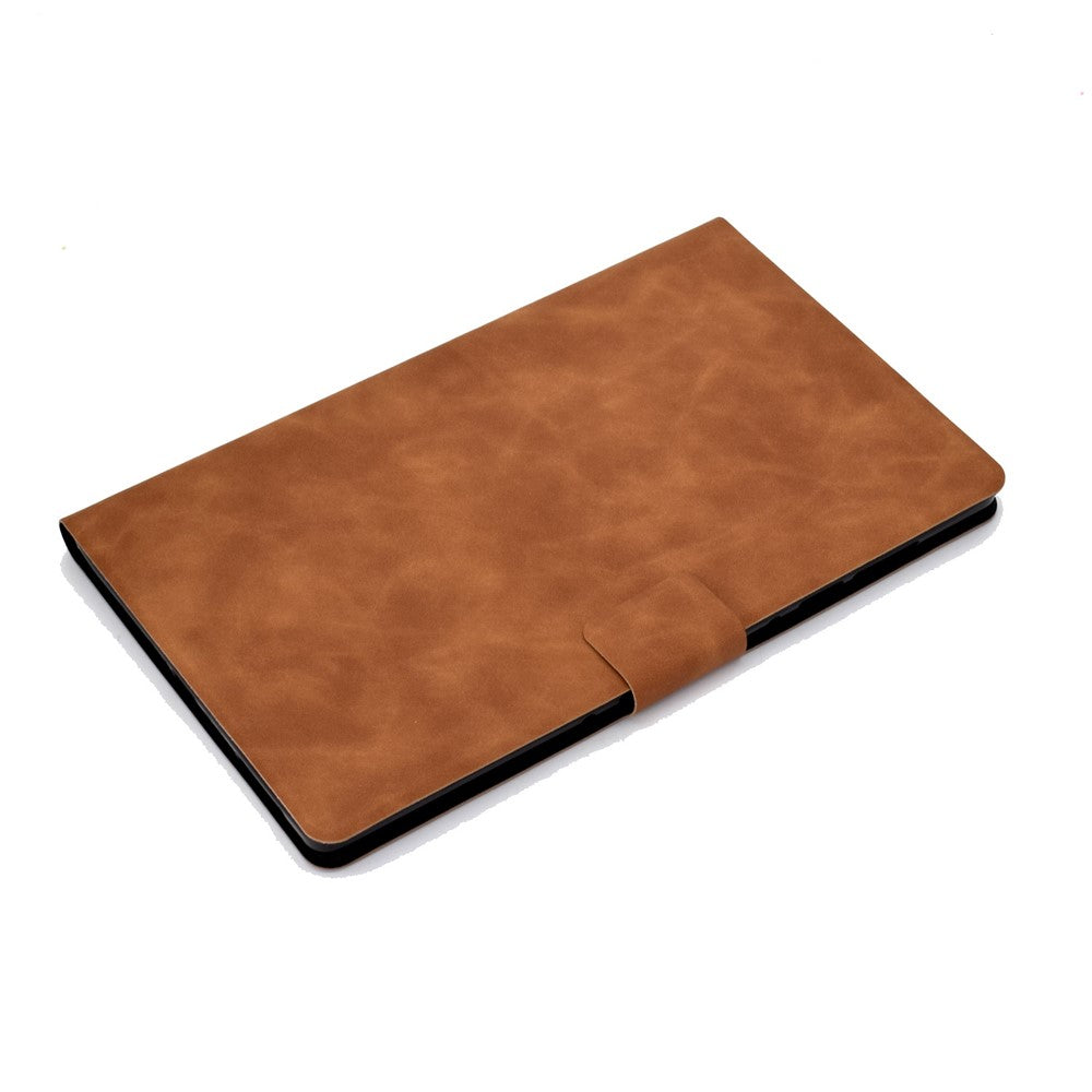 For Lenovo Tab M10 HD Gen 2 X306X Folio Flip Anti-scratch Calf Textured Leather Tablet Case Card Holder Stand Feature Magnetic Protector - Brown