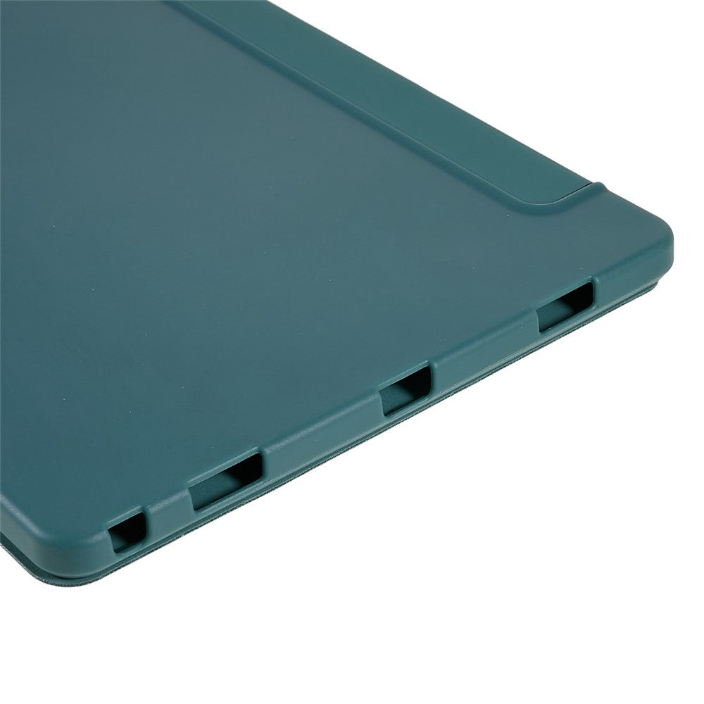 For Lenovo Tab M10 Plus (3rd Gen) / Xiaoxin Pad 2022 10.6 inch Folio Flip Full Protection Leather Tablet Case Inner Honeycomb Design Anti-scratch Cover with Tri-fold Stand - Blackish Green