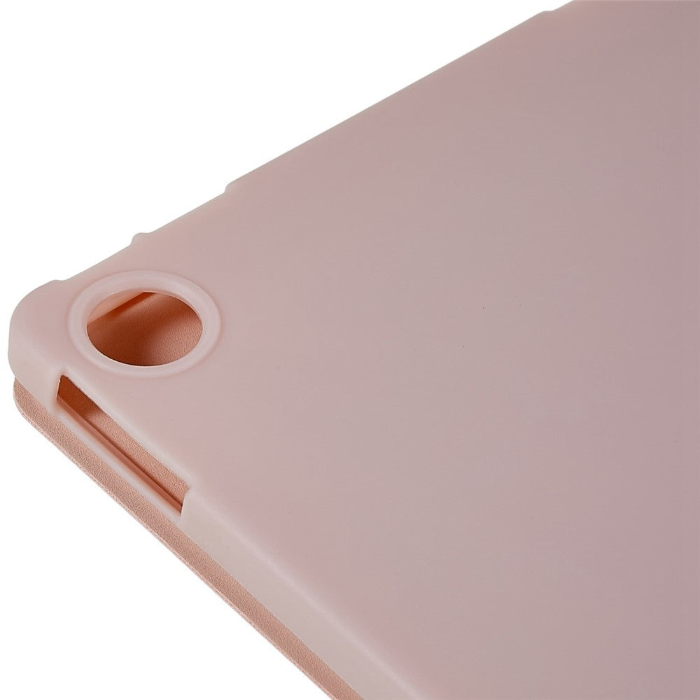 For Lenovo Tab M10 Plus (3rd Gen) / Xiaoxin Pad 2022 10.6 inch Folio Flip Full Protection Leather Tablet Case Inner Honeycomb Design Anti-scratch Cover with Tri-fold Stand - Pink