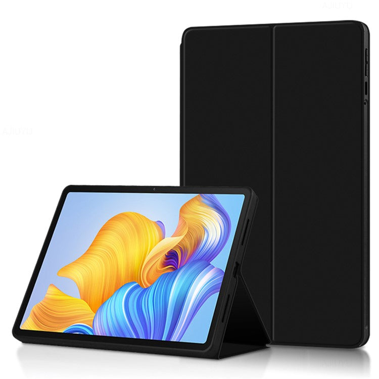 For Honor Pad 8 Folio PU Leather Cover Full Protection Folding Stand Shell - Black